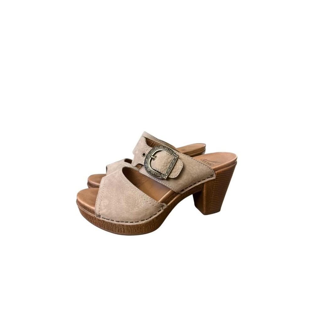 Dansko Ramona Brown Leather Slide Sandal Heel Women size 37 US 7 - Picture 2 of 5